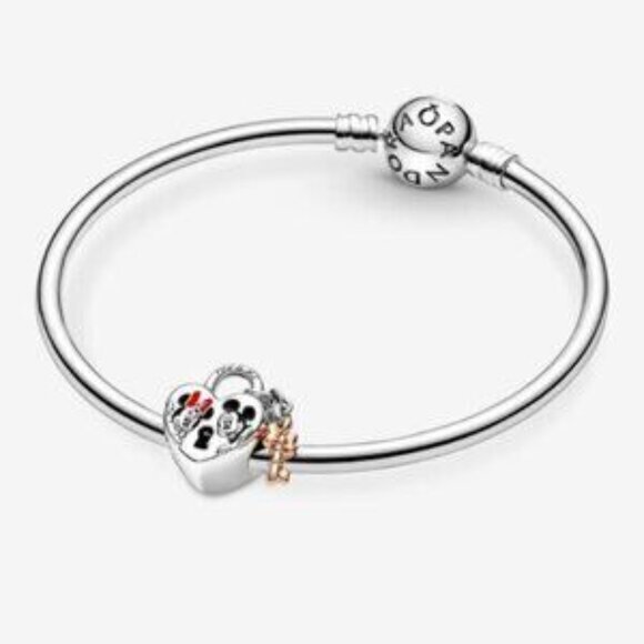 Pandora Mickey Mouse & Minnie Mouse Padlock Charm - Picture 5 of 6